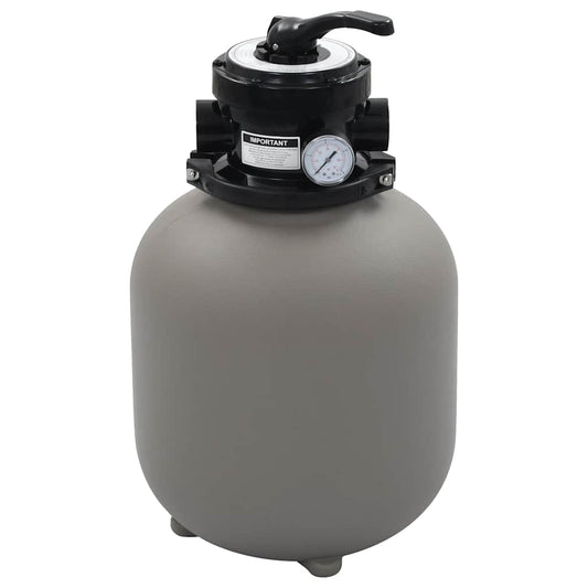 Sand filter for swimming pool with 4-position valve, grey, 350mm