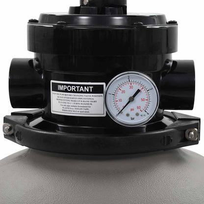 Sand filter for swimming pool with 4-position valve, grey, 350mm