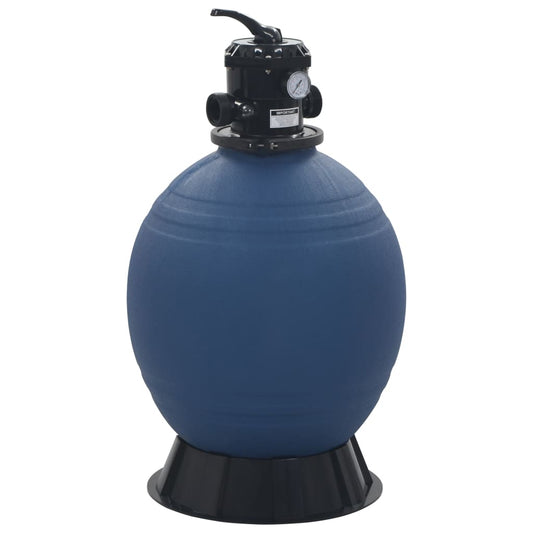 Sand filter for swimming pool with 6-position valve, blue, 560 mm