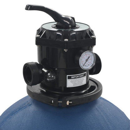 Sand filter for swimming pool with 6-position valve, blue, 560 mm