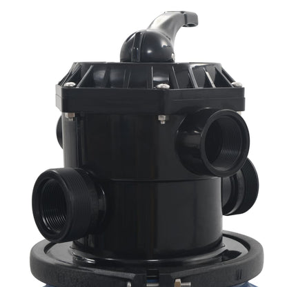 Sand filter for swimming pool with 6-position valve, blue, 560 mm