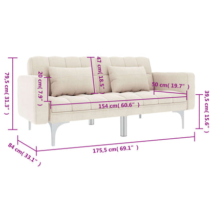 Cream fabric sofa bed