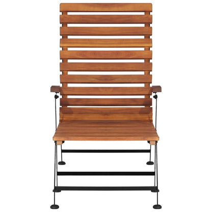Outdoor sun lounger in solid acacia wood