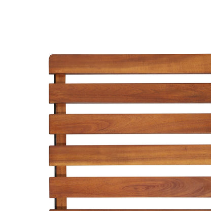 Outdoor sun lounger in solid acacia wood