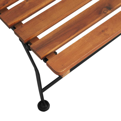 Outdoor sun lounger in solid acacia wood