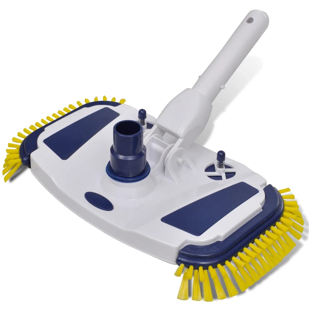Pool vacuum head with brushes