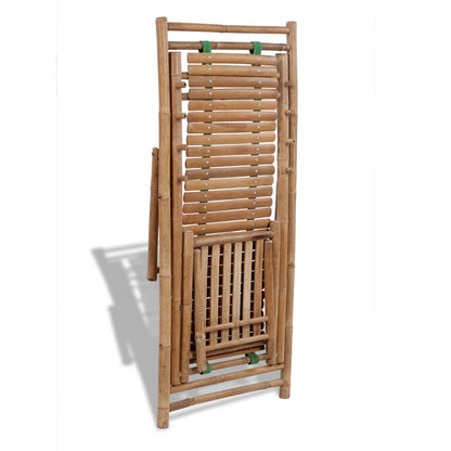 Outdoor sun lounger with bamboo footrests