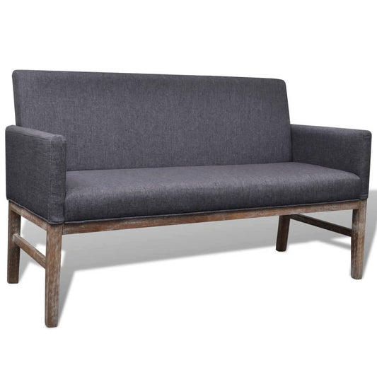 Padded cushion bench fabric/rubber tree dark gray
