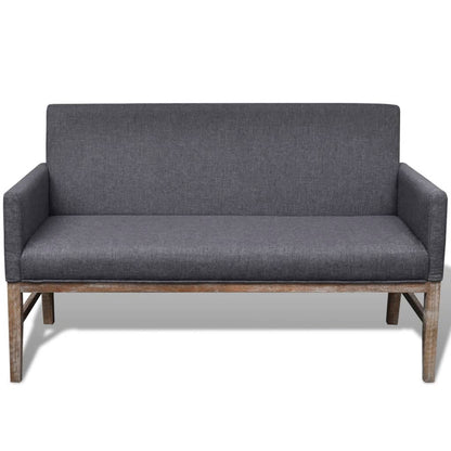Padded cushion bench fabric/rubber tree dark gray