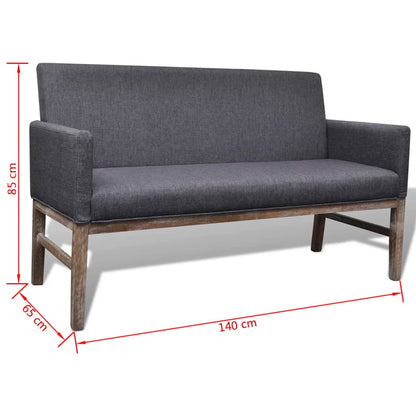 Padded cushion bench fabric/rubber tree dark gray