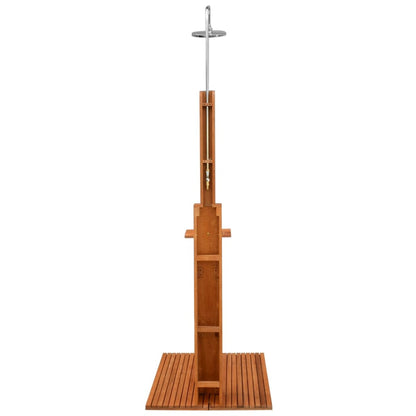 Outdoor shower made of eucalyptus wood and steel