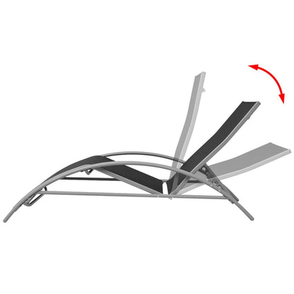 Black aluminum sun lounger