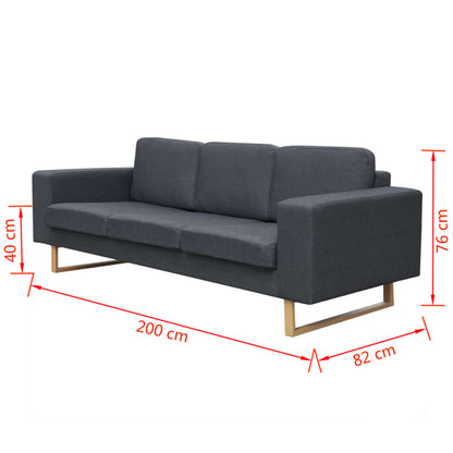 3-seater sofa in dark grey fabric