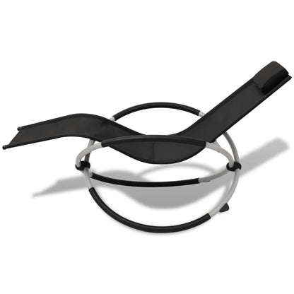 Black and grey geometric steel outdoor sun lounger