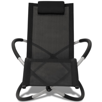 Black and grey geometric steel outdoor sun lounger