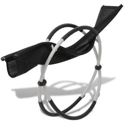 Black and grey geometric steel outdoor sun lounger