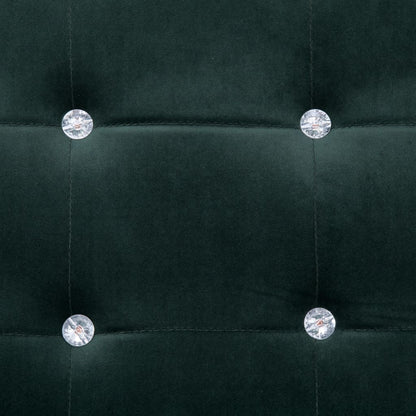 2-seater sofa with chrome armrests and dark green velvet