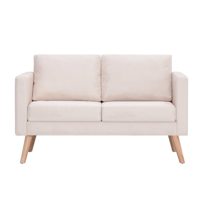2 pcs conjunto de sofás tecido cor creme