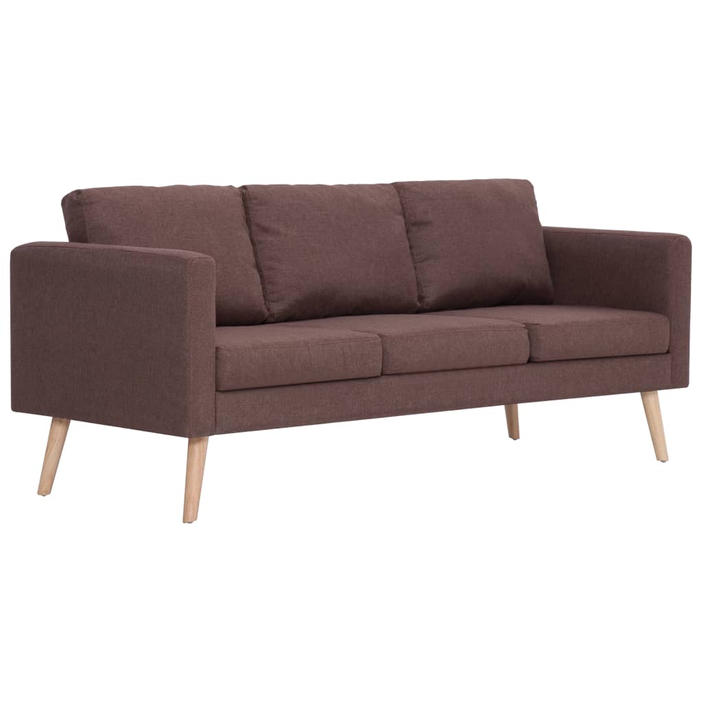 2 pcs brown fabric sofa set
