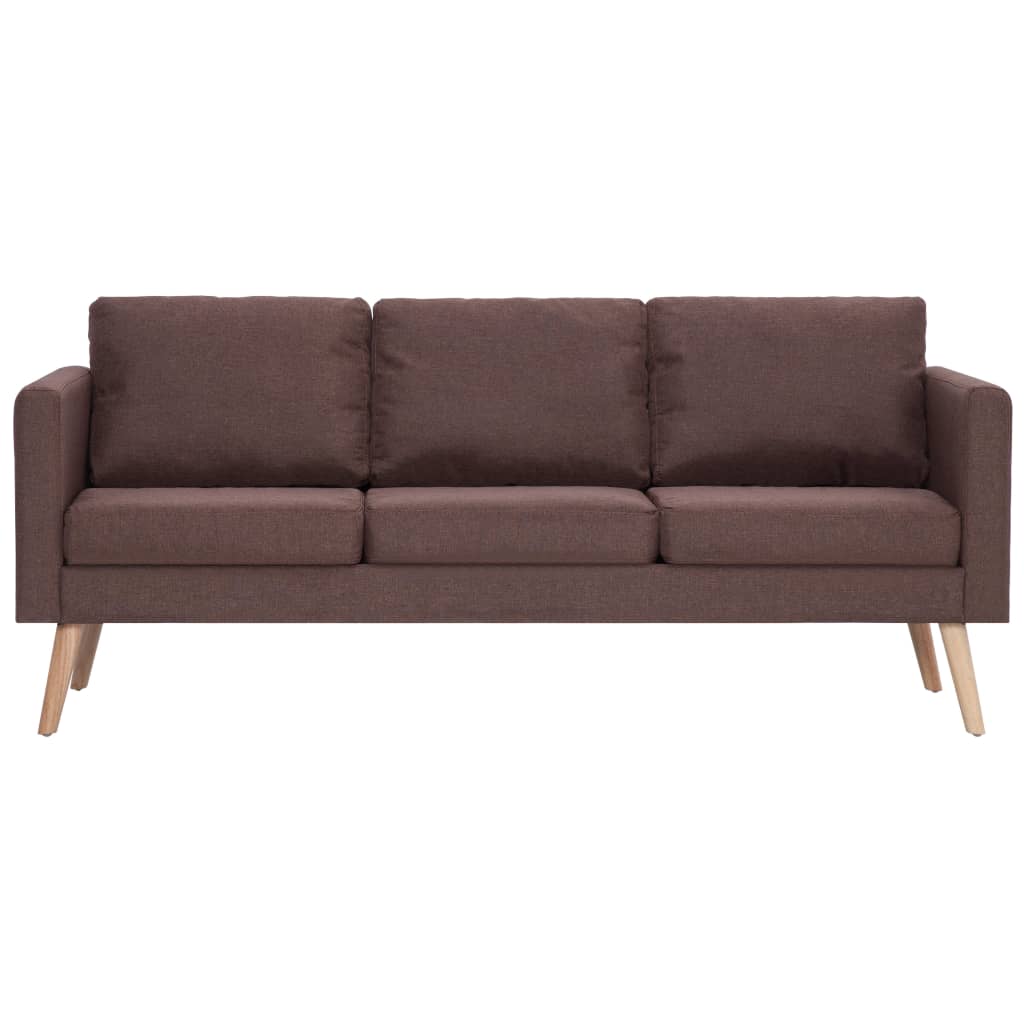 2 pcs brown fabric sofa set