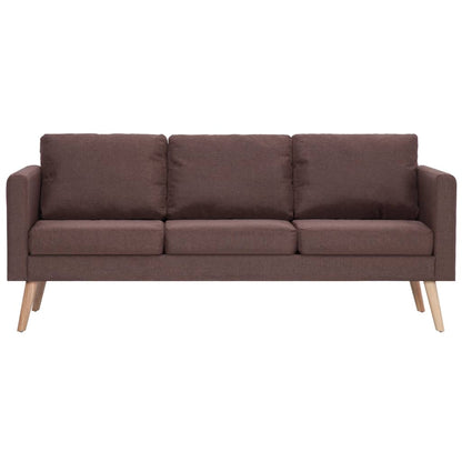 2 pcs brown fabric sofa set