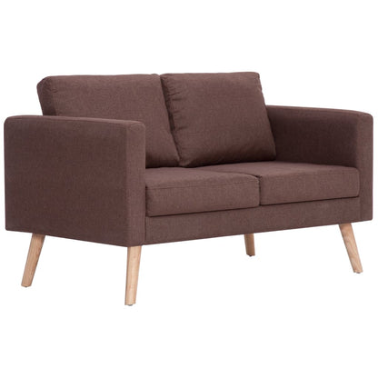2 pcs brown fabric sofa set