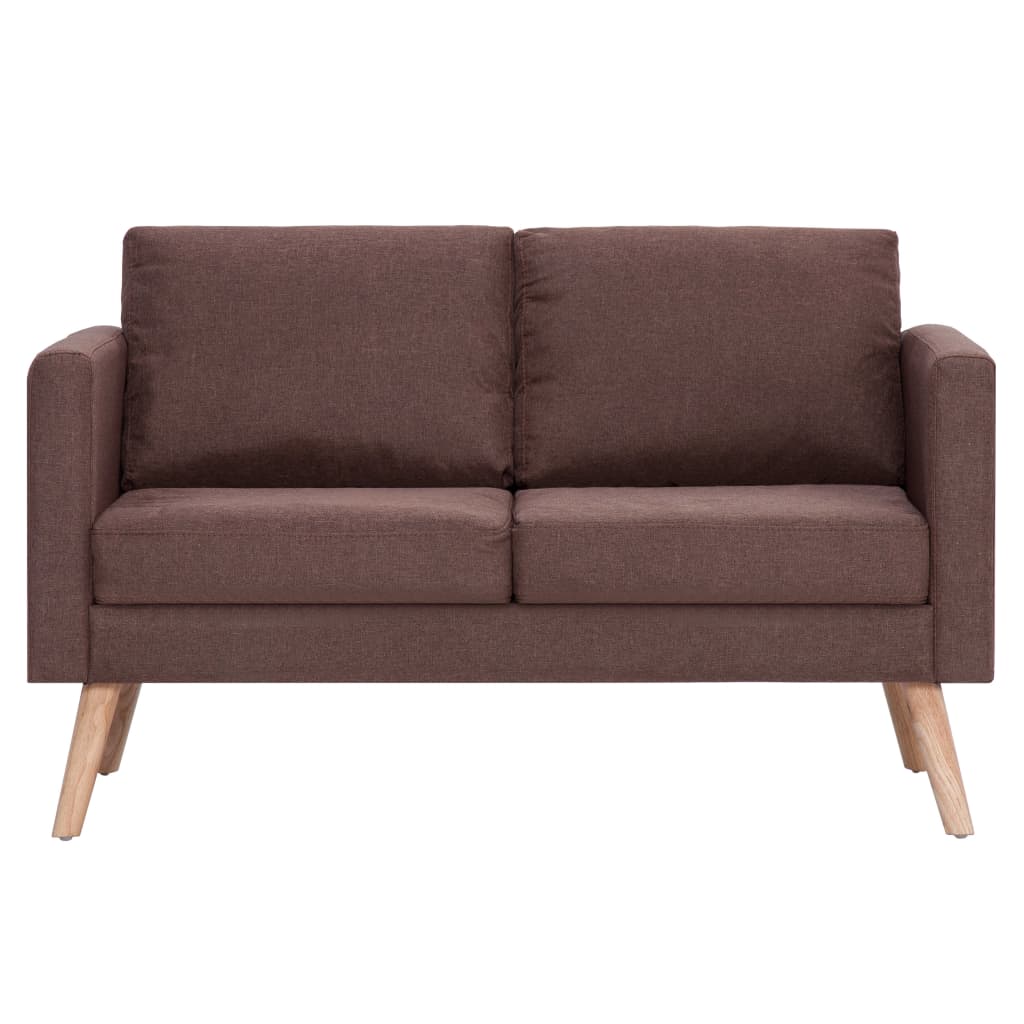2 pcs brown fabric sofa set