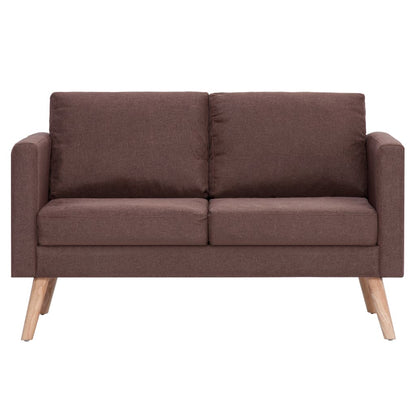 2 pcs brown fabric sofa set