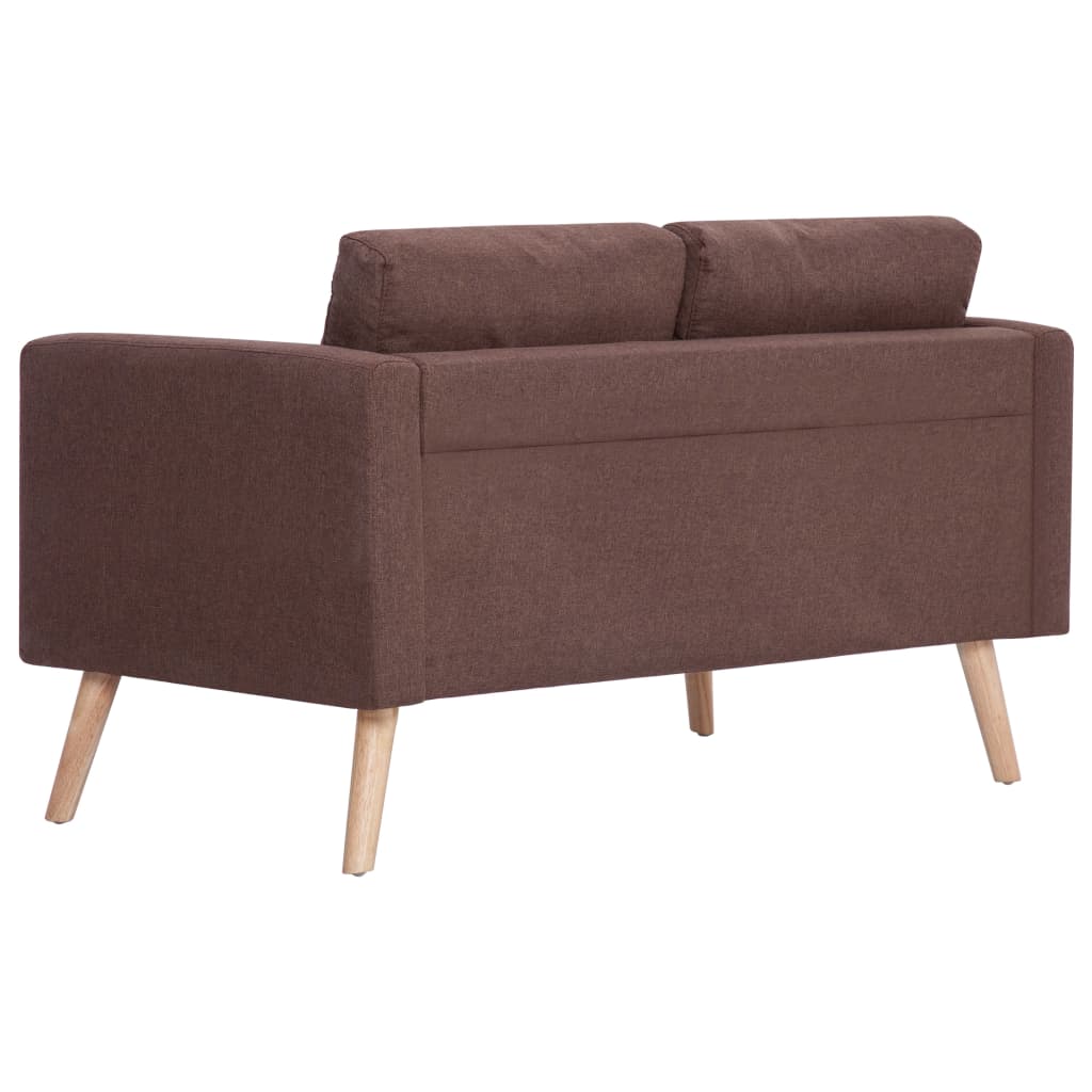 2 pcs brown fabric sofa set
