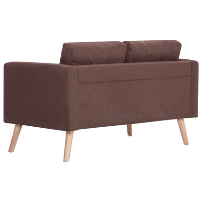 2 pcs brown fabric sofa set