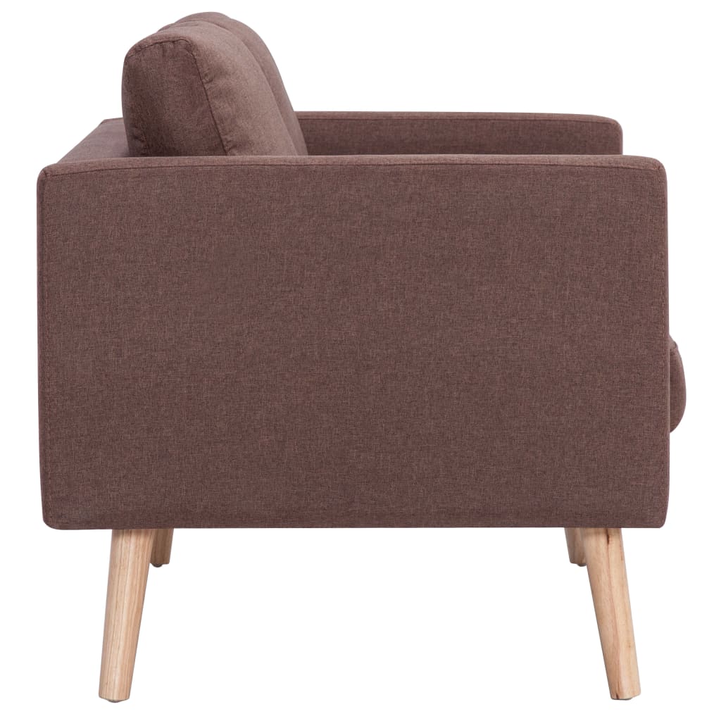 2 pcs brown fabric sofa set