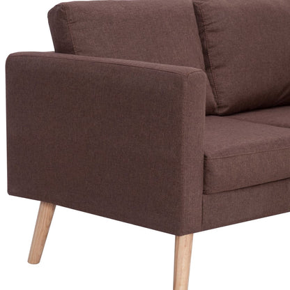 2 pcs brown fabric sofa set