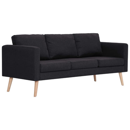 2 pcs black fabric sofa set