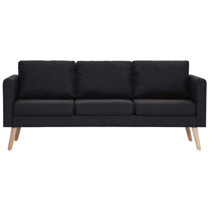 2 pcs black fabric sofa set