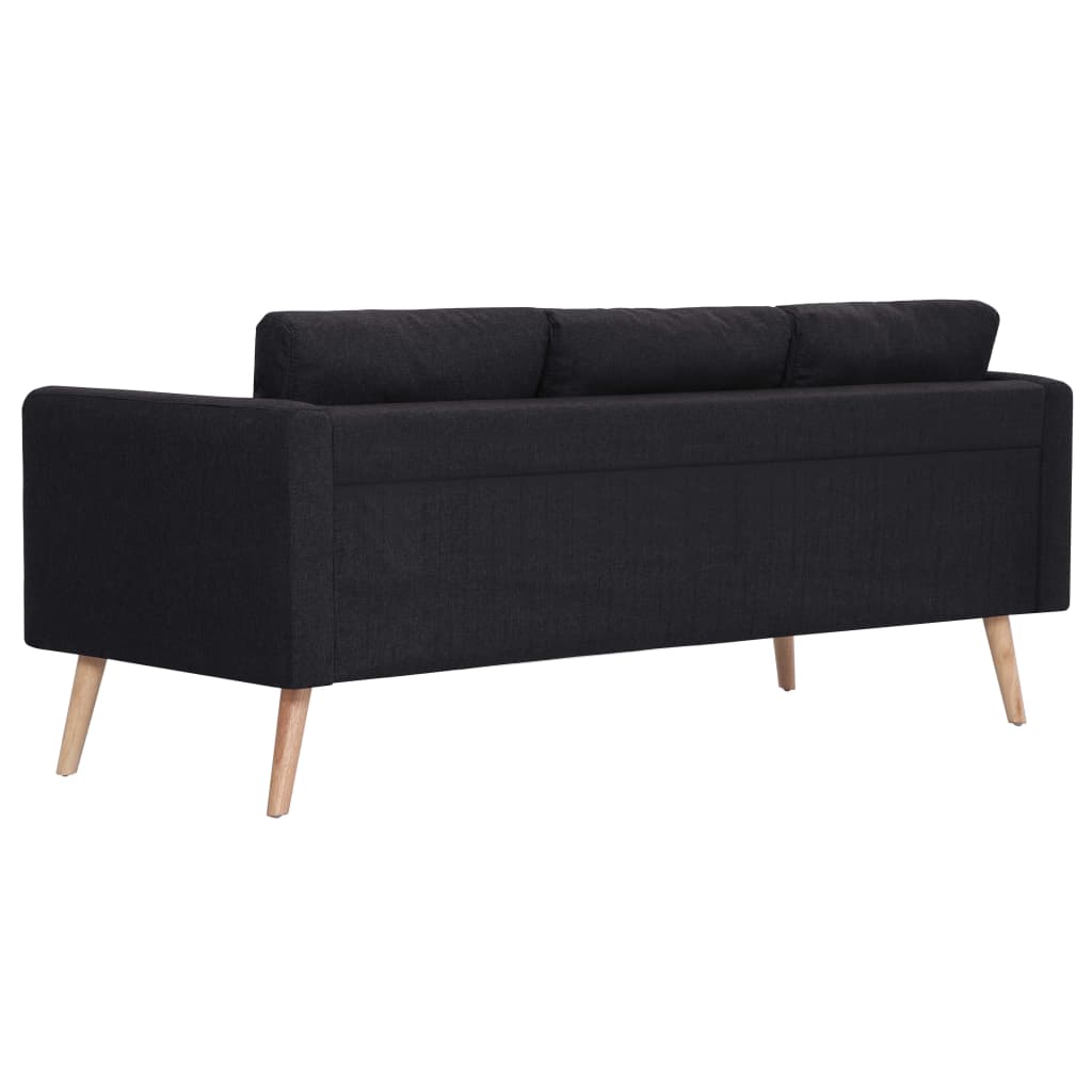 2 pcs black fabric sofa set