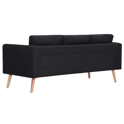 2 pcs black fabric sofa set