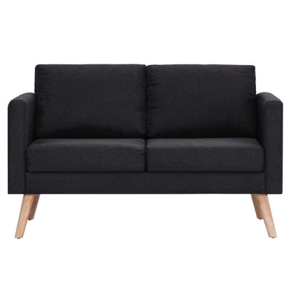 2 pcs black fabric sofa set