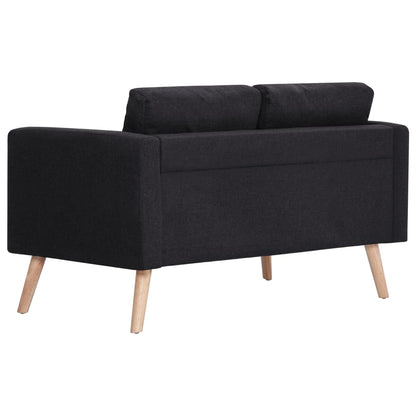 2 pcs black fabric sofa set
