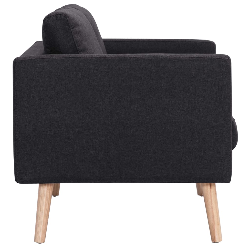 2 pcs black fabric sofa set