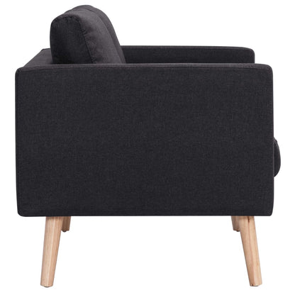 2 pcs black fabric sofa set