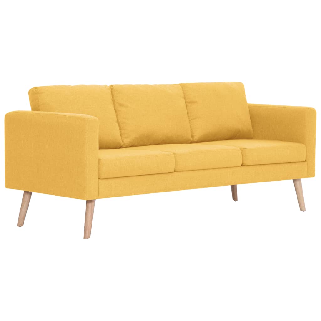 2 pcs yellow fabric sofa set