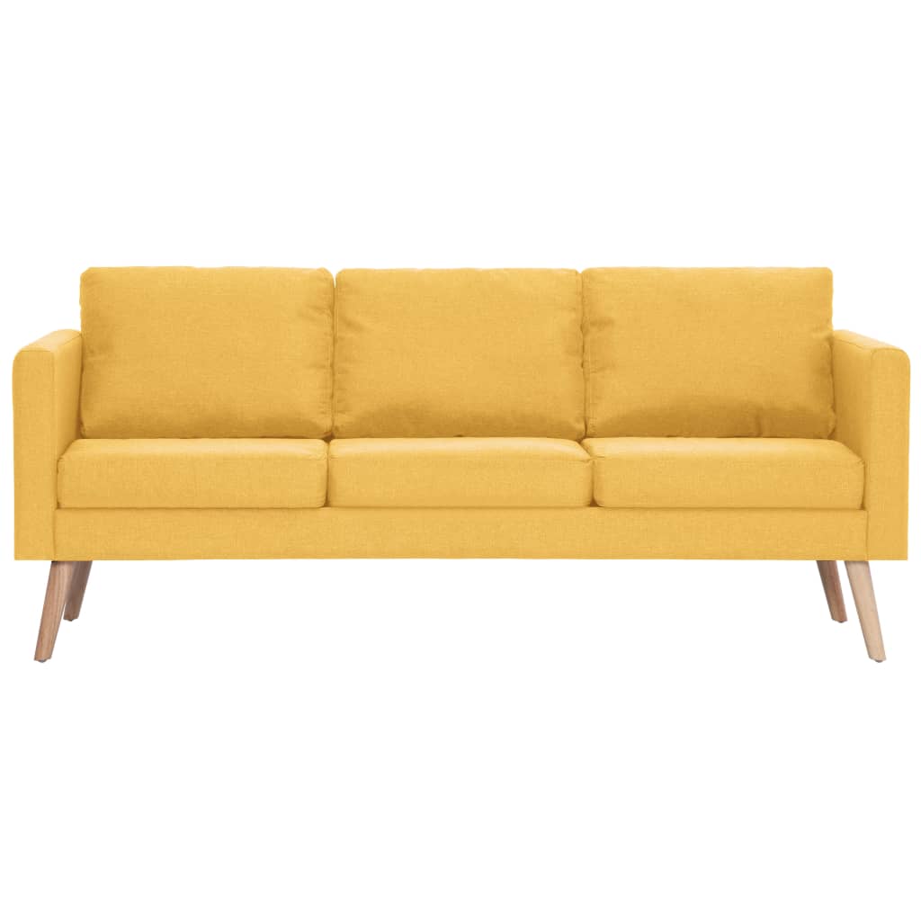 2 pcs yellow fabric sofa set