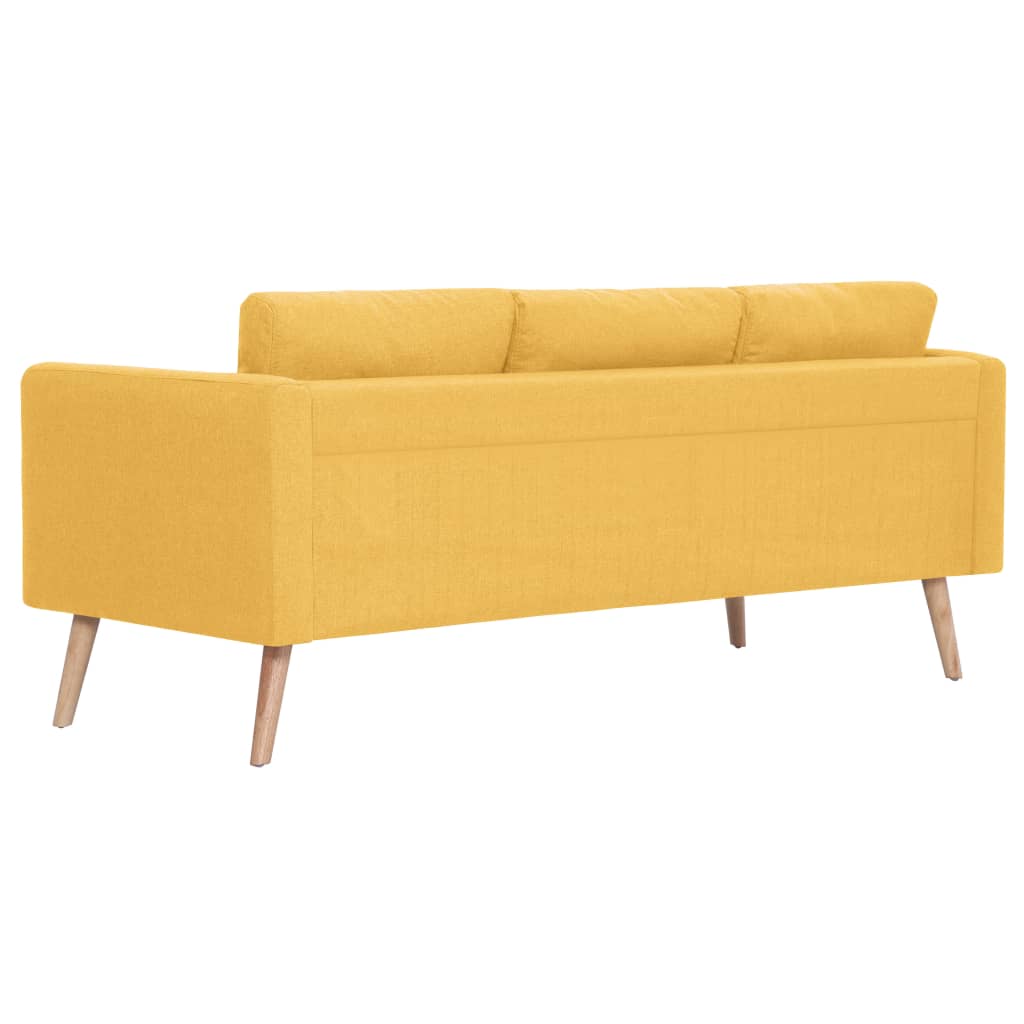 2 pcs yellow fabric sofa set