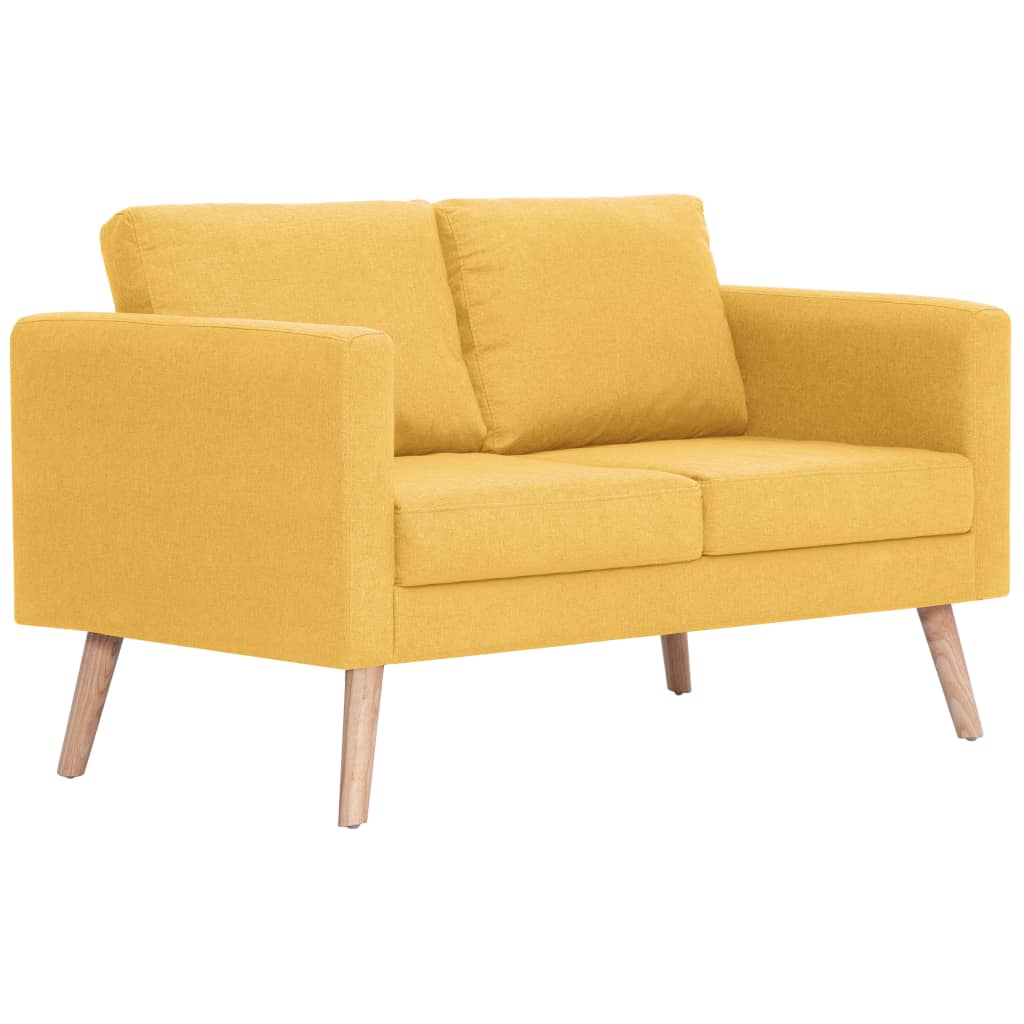 2 pcs yellow fabric sofa set