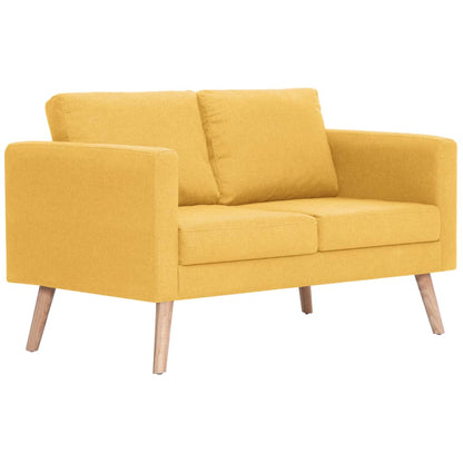 2 pcs yellow fabric sofa set