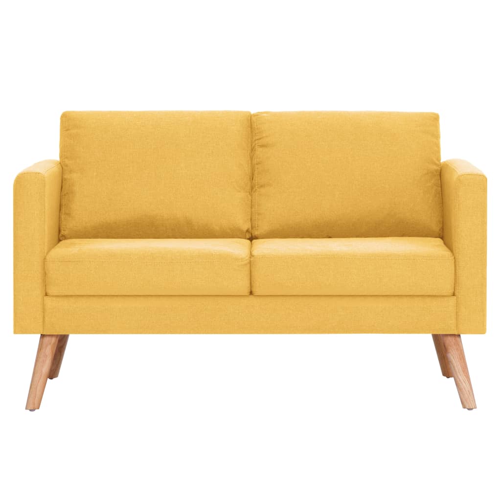 2 pcs yellow fabric sofa set