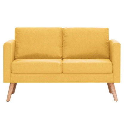 2 pcs yellow fabric sofa set