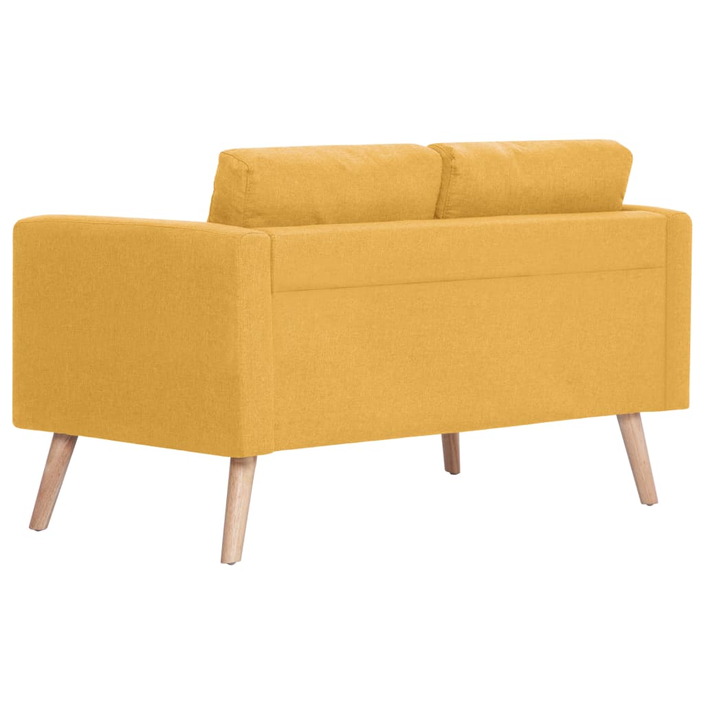 2 pcs yellow fabric sofa set