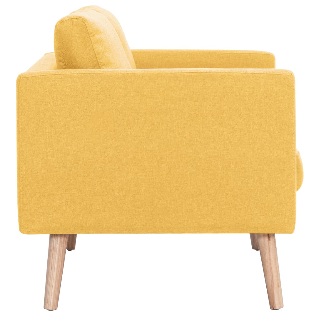 2 pcs yellow fabric sofa set