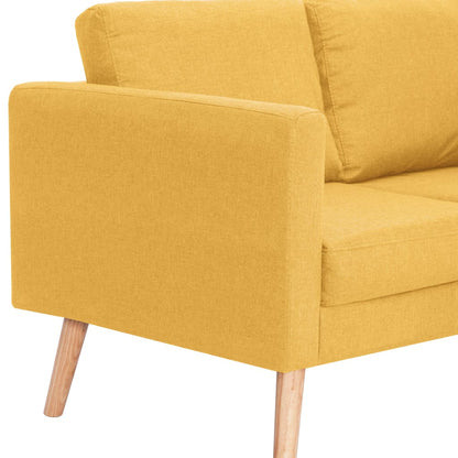 2 pcs yellow fabric sofa set